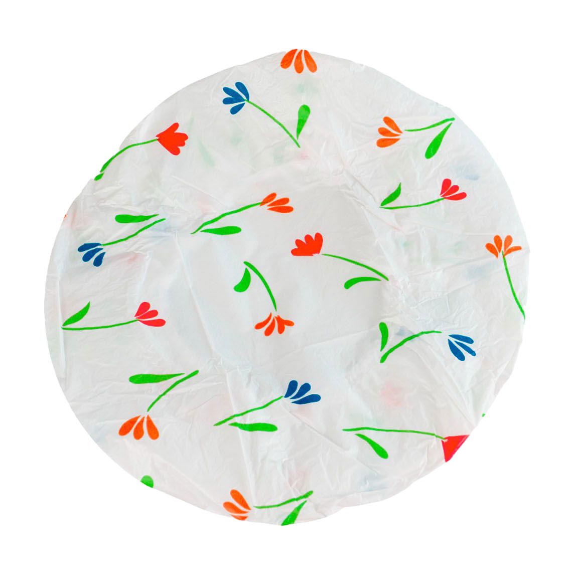 Шапочка для душу Cosmo Shop матеріал PE, прозора, квіти кольорові, 1 шт (CS44D)
